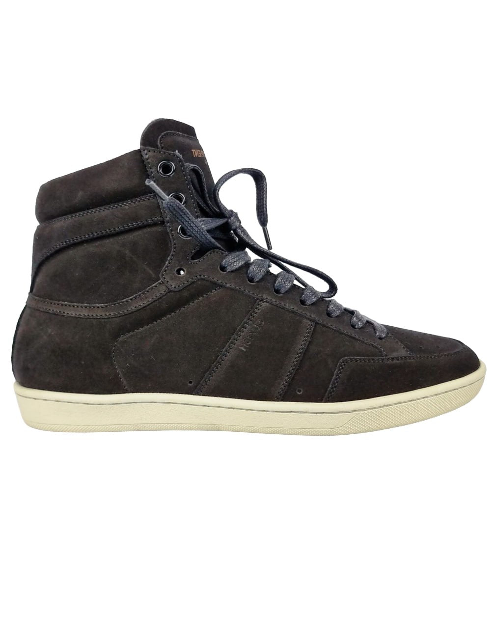 SAINT LAURENT SL/10H SIGNATURE COURT CLASSIC HI-TOP SNEAKER IN BROWN SUEDE.
