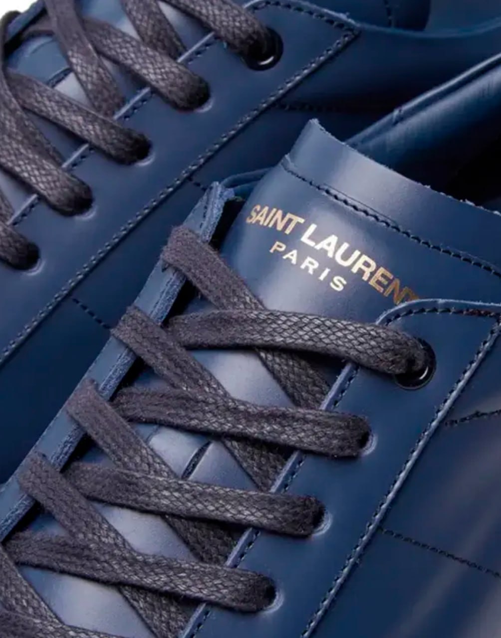ZAPATILLAS SAINT LAURENT COURT CLASSIC SL/10 DE CUERO AZUL MARINO.