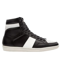 ZAPATILLA ALTA SAINT LAURENT SIGNATURE COURT CLASSIC SL/10H EN CUERO BLANCO Y NEGRO