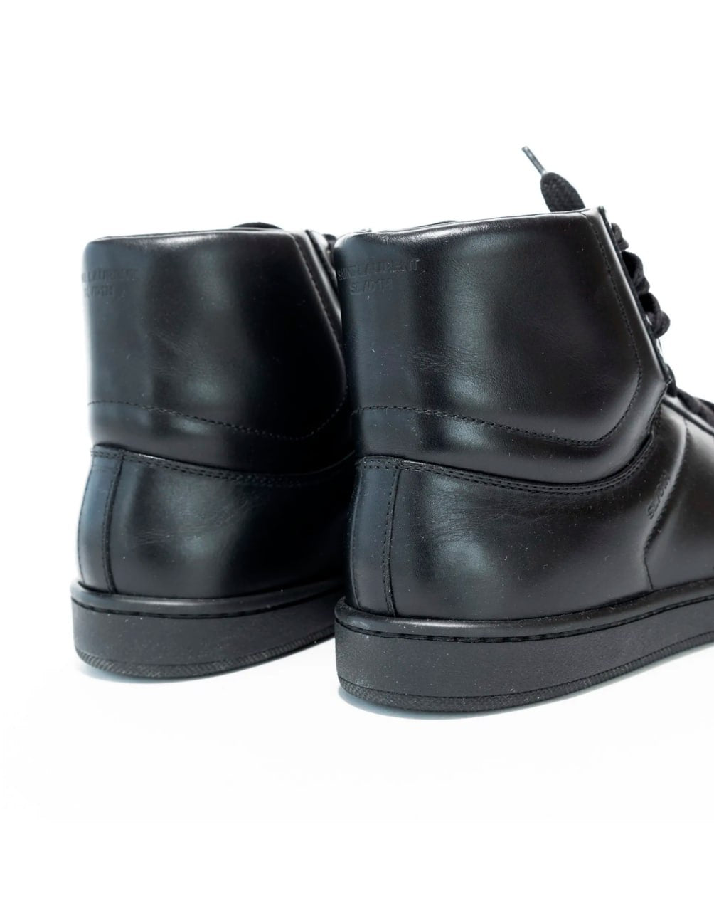 SAINT LAURENT COURT CLASSIC SL/10H HIGH 'BLACK' SNEAKER. TACHES