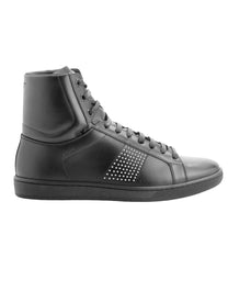 SAINT LAURENT COURT CLASSIC SL/10H HIGH 'BLACK' SNEAKER. TACHES