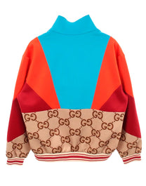 GUCCI GG TECHNICAL JERSEY ZIP-UP HOODIE 'BEIGE/EBONY'