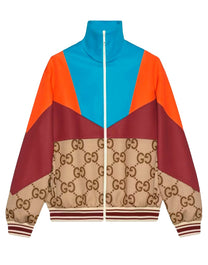 GUCCI GG TECHNICAL JERSEY ZIP-UP HOODIE 'BEIGE/EBONY'