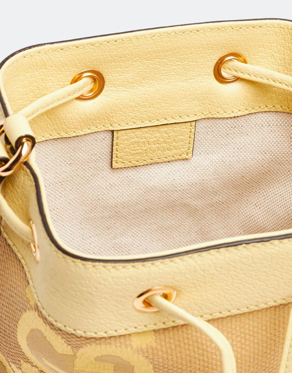 GUCCI OPHIDIA BUCKET SHOULDER BAG JUMBO GG CANVAS BANANA CROSSBODY