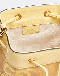 GUCCI OPHIDIA BUCKET SHOULDER BAG JUMBO GG CANVAS BANANA CROSSBODY
