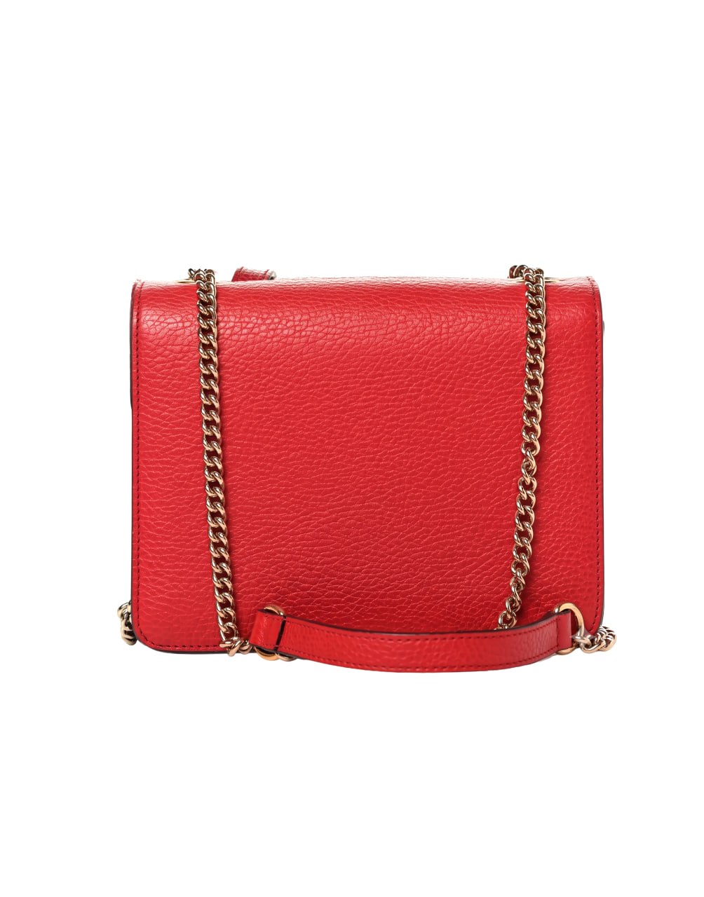 GUCCI GG RED LEATHER TOP HANDLE BAG WITH GOLD HARDWARE