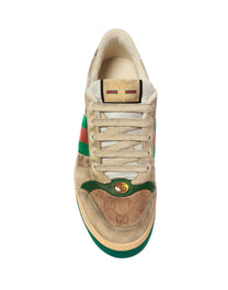 SNEAKERS GUCCI SCREENER GG ENAMEL CASUAL GREYIS GREEN
