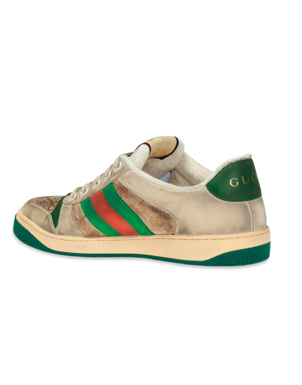 SNEAKERS GUCCI SCREENER GG ENAMEL CASUAL GREYIS GREEN