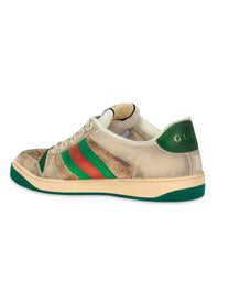SNEAKERS GUCCI SCREENER GG ENAMEL CASUAL GREYIS GREEN
