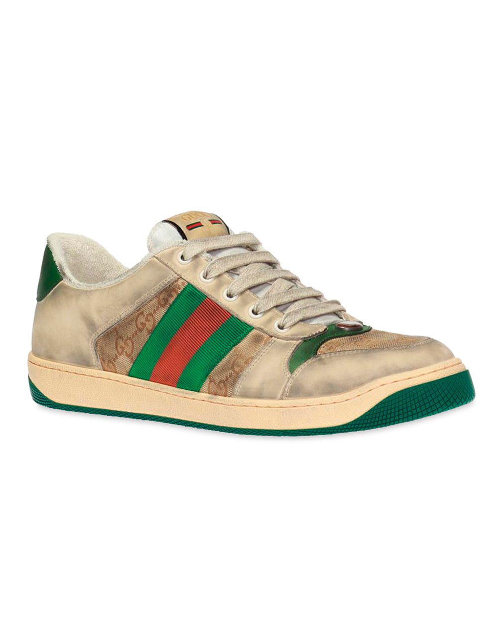 SNEAKERS GUCCI SCREENER GG ENAMEL CASUAL GREYIS GREEN