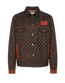 GUCCI JACKET ECO WASHED ORG GG JACQ DENIM BLACK/IVORY/MIX