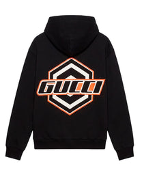 GUCCI HOODIE WITH MULTIPLE PATCHES AND LOGO DETAILS