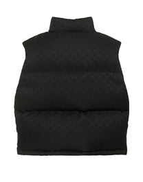 GILET GG CANVAS W/DOWN - LEATHER BLACK