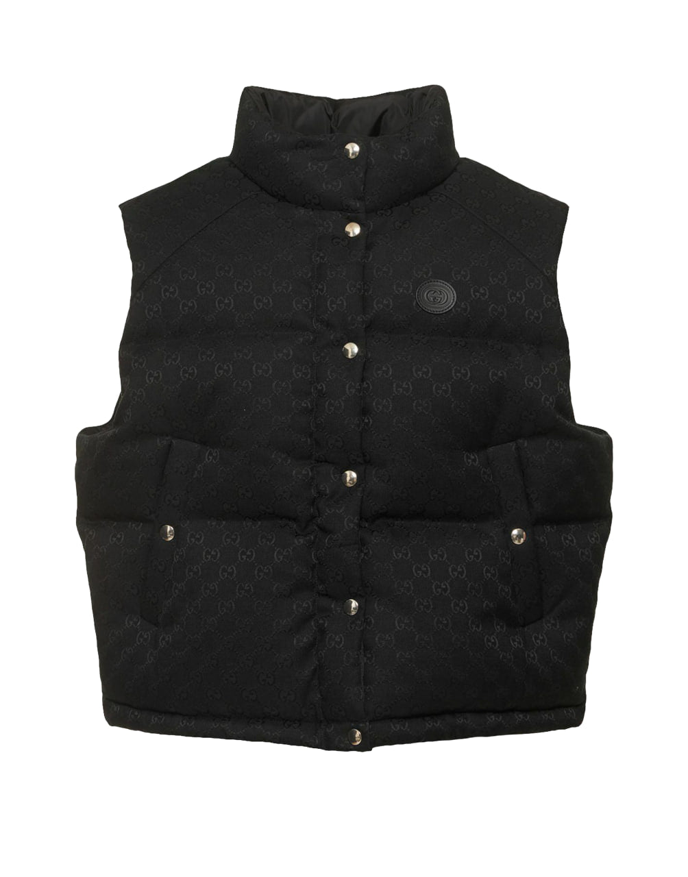 GILET GG CANVAS W/DOWN - LEATHER BLACK