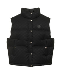 GILET GG CANVAS W/DOWN - LEATHER BLACK