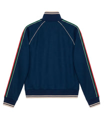 GUCCI GG TECHNICAL JERSEY TRACK JACKET 'NAVY/RED