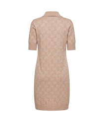 GG JACQUARD KNIT POLO DRESS
