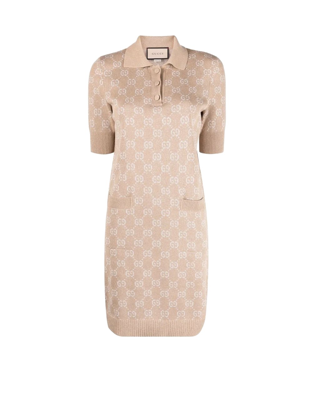 GG JACQUARD KNIT POLO DRESS