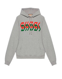 HOODED SWEATSHIRT LIGHT FELTED COTTON JERSEY GREY/MC