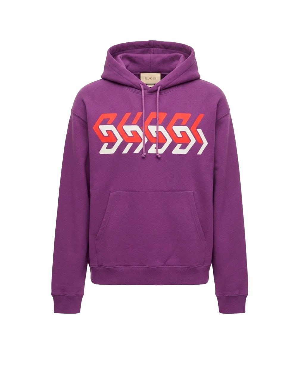HOODED SWEATSHIRT LIGHT FELTED COTTON JERSEY  PURPLE/MC