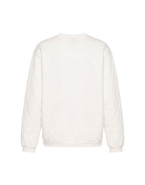 GUCCI WHITE QUILTED SWEATSHIRT WITH PINK LOGO