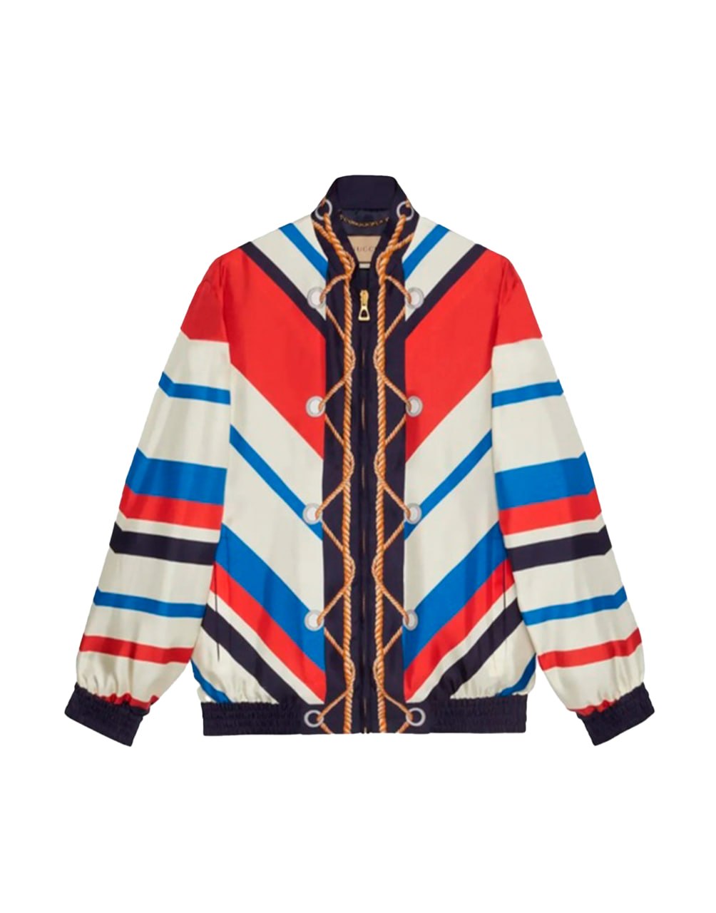 GUCCI SPW BLOUSON ROPES AND DIAGONAL ON TW PRT D.BLUE/MULTICOLOR/MC