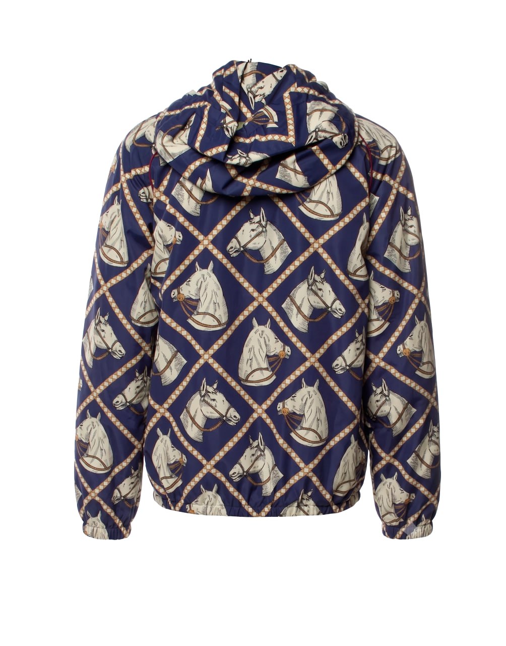 GUCCI SPW BLOUSON HORSEBIT ON NY PRT W/LEATH BLUE/BROWN/MC/MIX