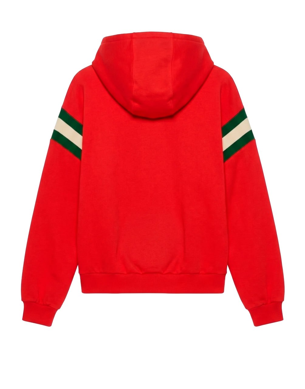 GUCCI ZIP-UP HOODIE WITH GREEN AND WHITE STRIPES