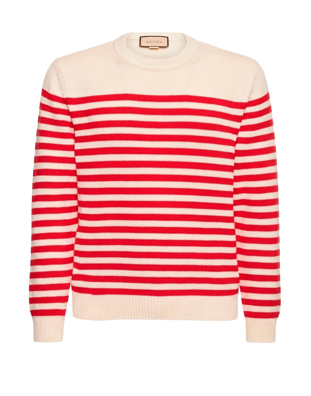 PULLOVER COTTON/WOOL IVORY/LIVE RED