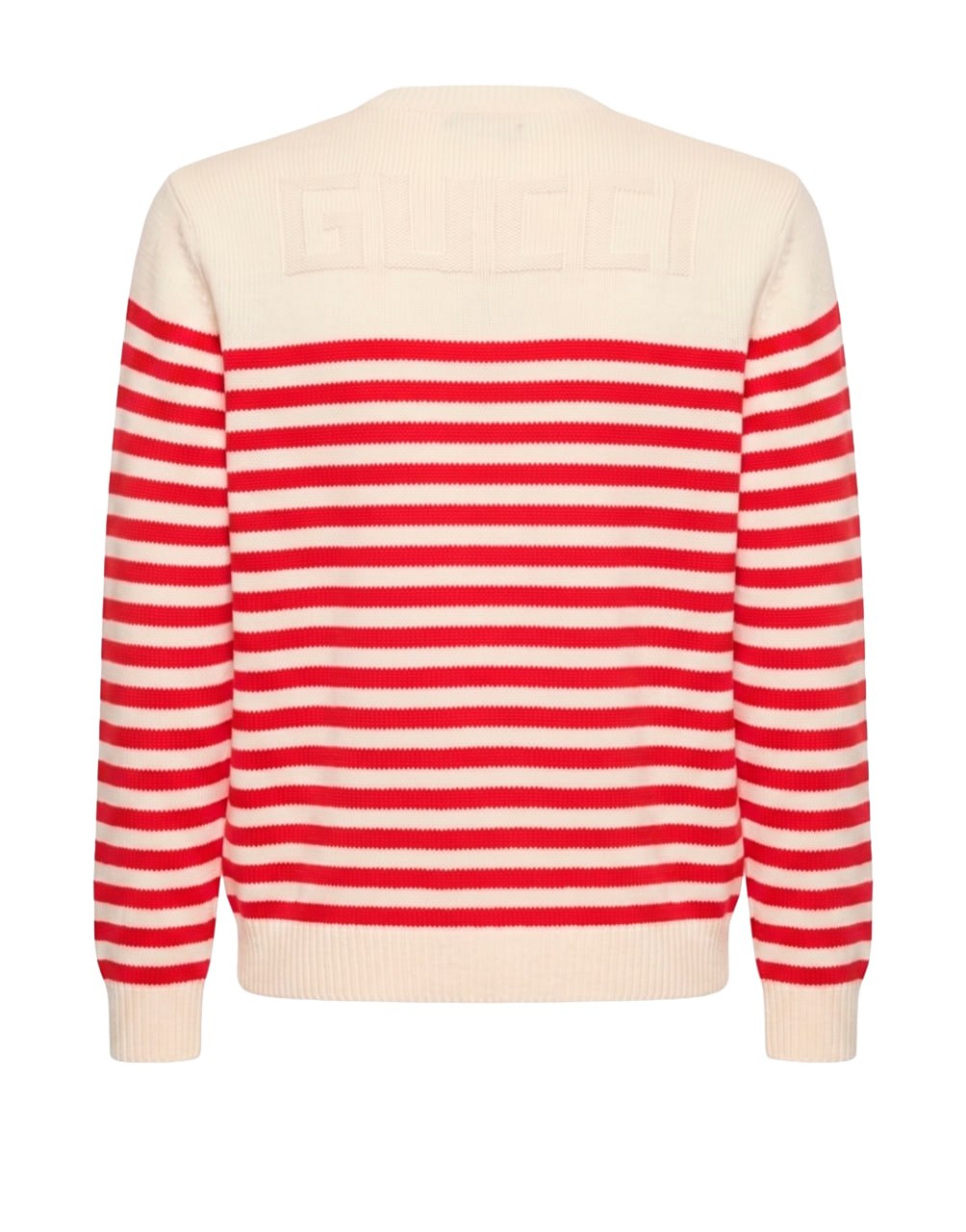 PULLOVER COTTON/WOOL IVORY/LIVE RED