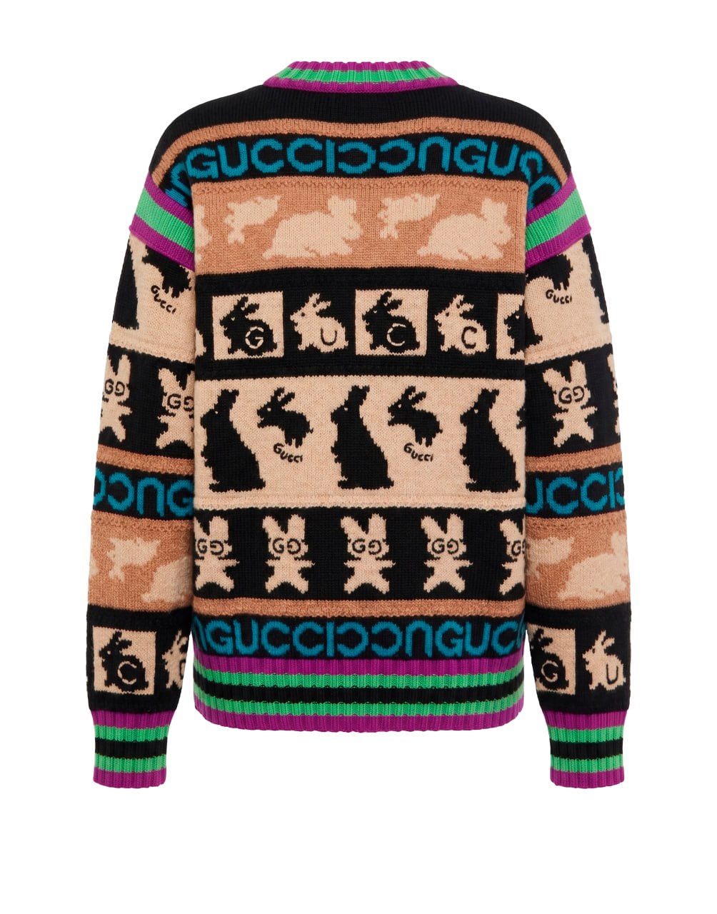 L/S C/NK PULL WOOL MIX BLACK/AVIO/MIX