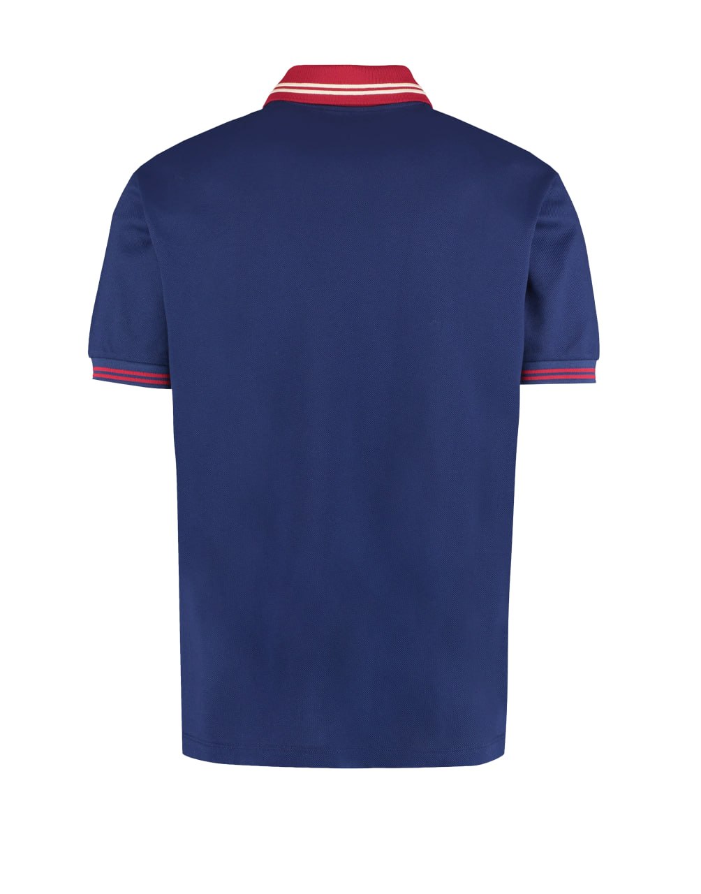 S/S POLO STRETCH COTTON PIQUET INCHIOSTRO/RED/MC