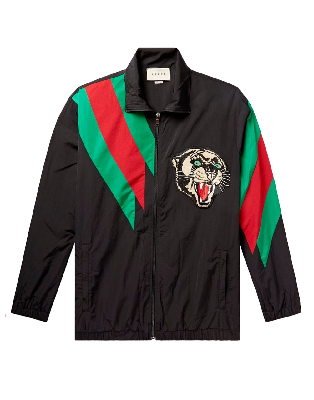 CA37394 GUCCI TIGER EMBROIDERED NYLON ZIP JACKET