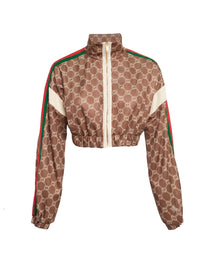GUCCI GG NYLON TRACK JACKET 'BROWN'