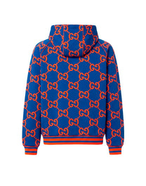 GUCCI GG KNIT ZIP-UP JACKET 'BLUE/ORANGE'