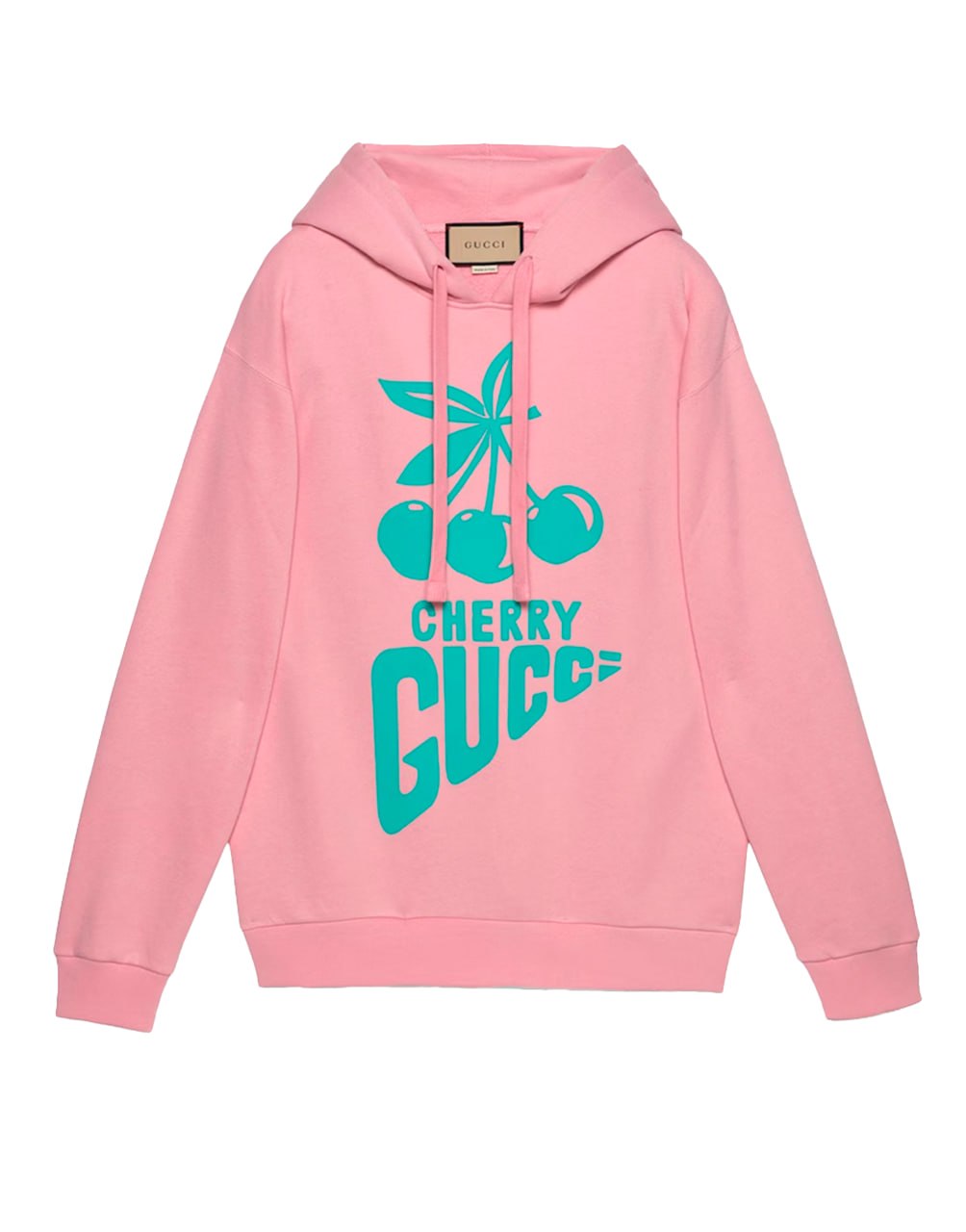 HOODED  SWEATSHIRT HEAVY FELTED COTTON JERSEY SUGAR  PINK/ACQUAMA