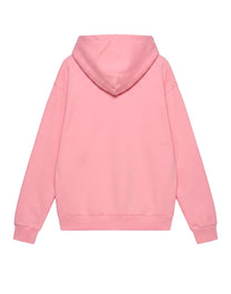 HOODED  SWEATSHIRT HEAVY FELTED COTTON JERSEY SUGAR  PINK/ACQUAMA