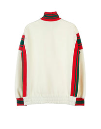 GUCCI GG TECHNICAL JERSEY TRACK JACKET  'WHITE/RED/GREEN'