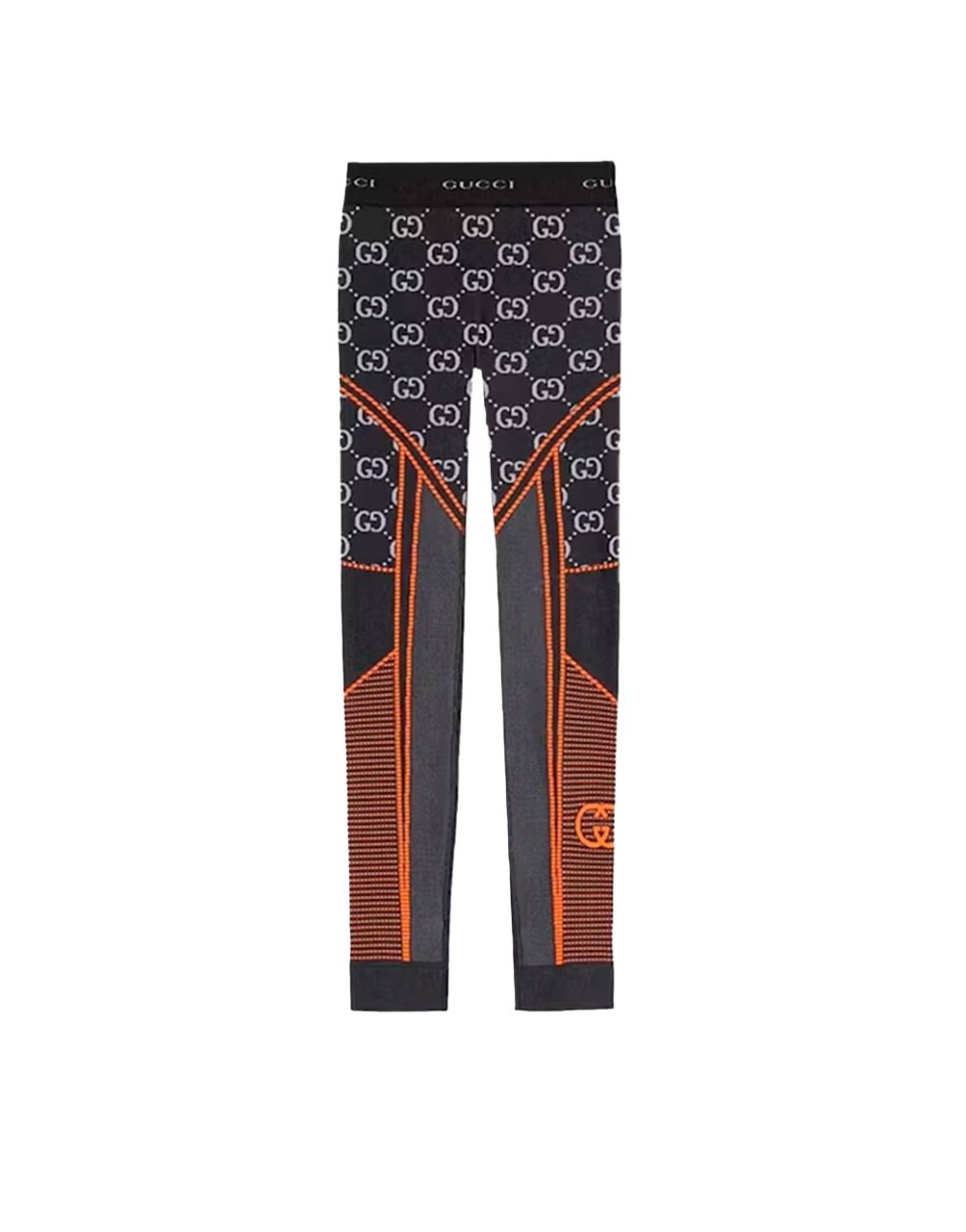 LEGGINS POLYAMIDE JERSEY JACQ BLACK/ORANGE
