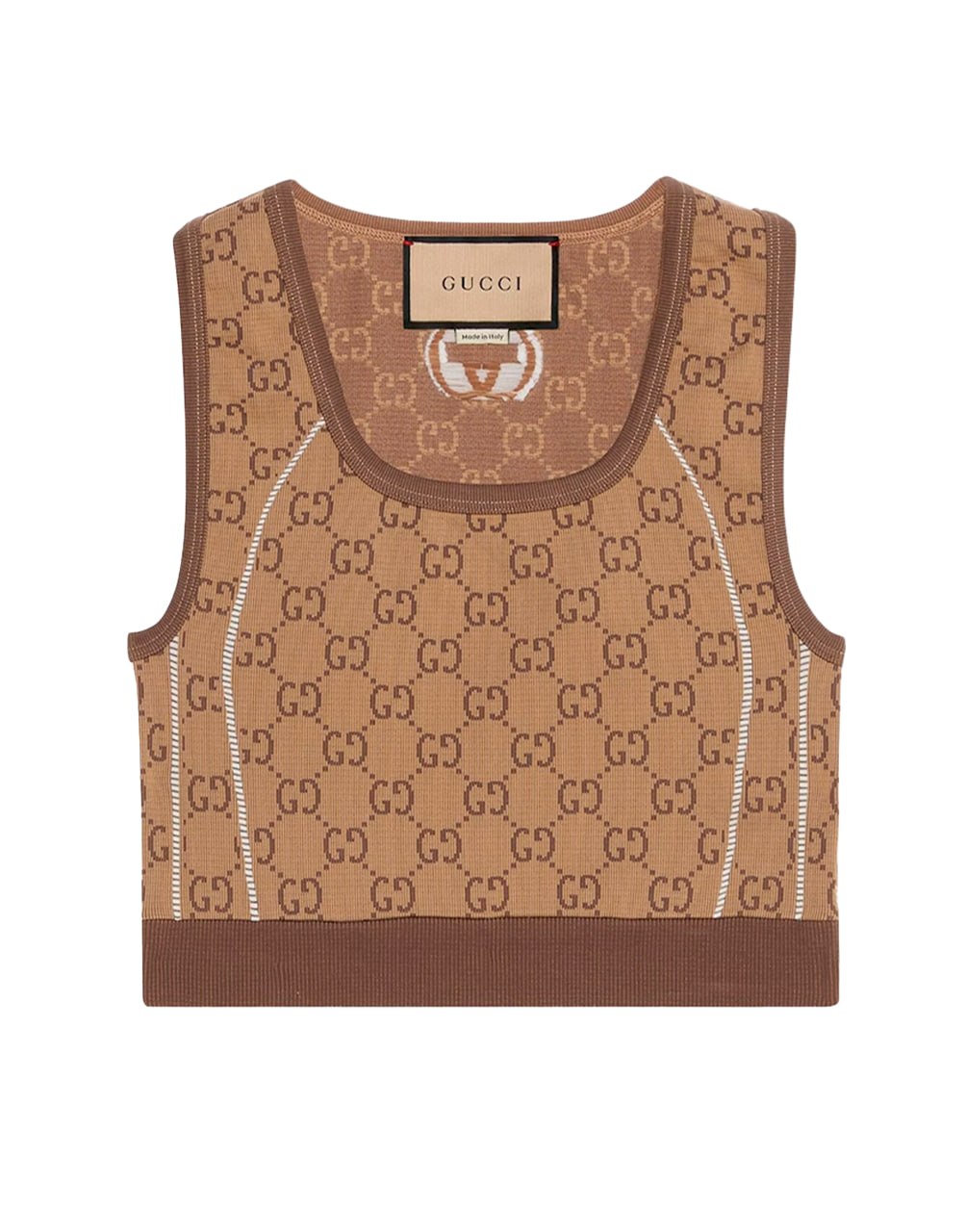 TOP POLYAMIDE JERSEY JACQ BEIGE/FBONY