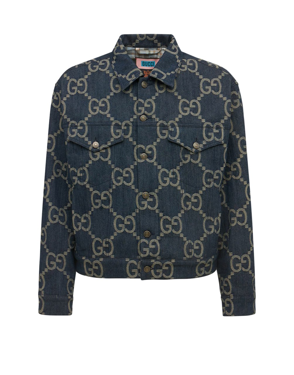 JACKET ORG MACRO GG DENIM E CANVAS BLUE/IVORY