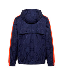BOMBER NYLON CANVAS GG JUMBO W/LEATH TIDE/MIX