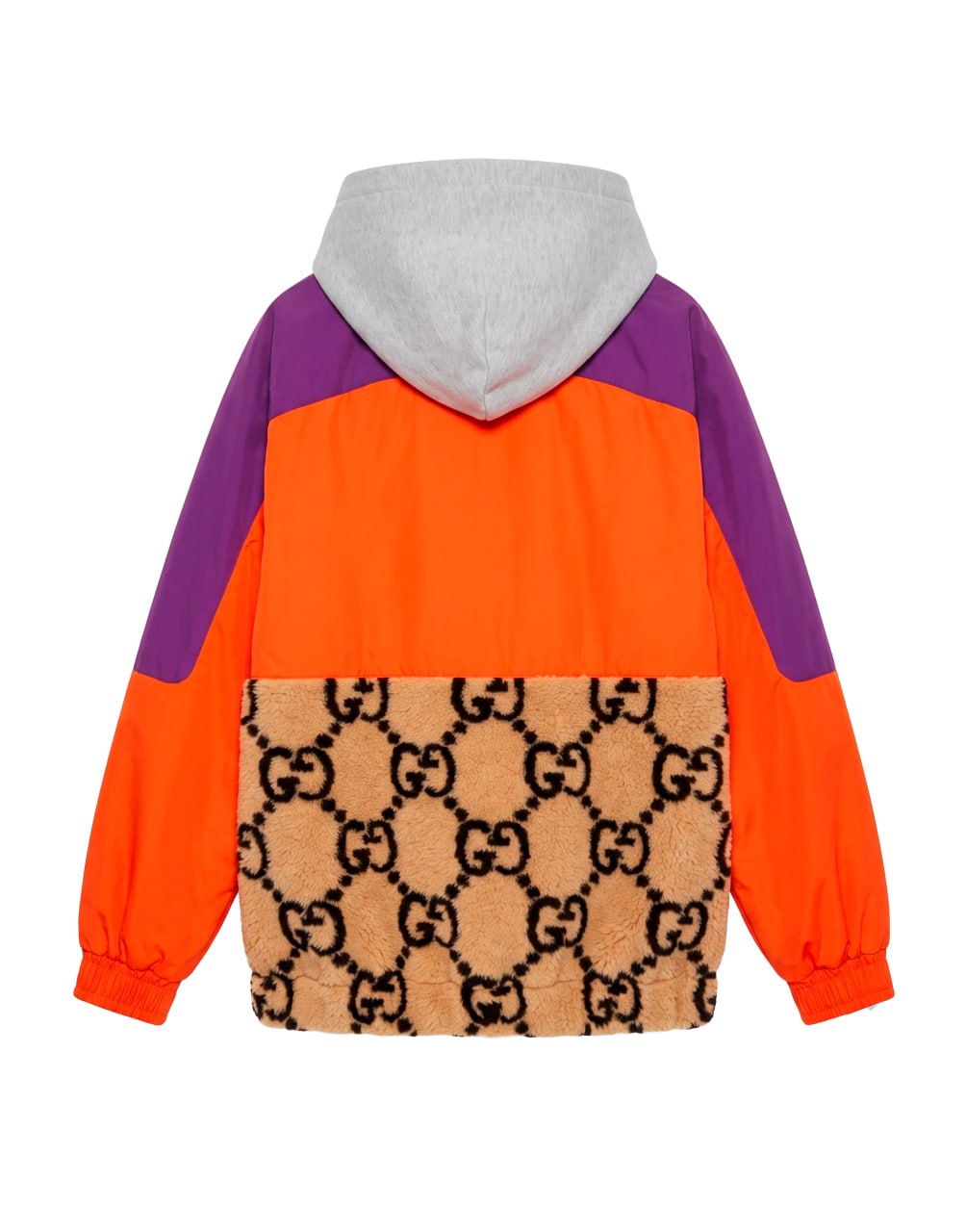 GUCCI HALF ZIP JACKET GG JACQUARD CAMEL/MULTICOLOR
