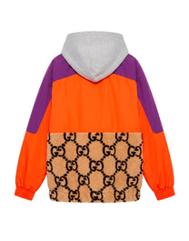 GUCCI HALF ZIP JACKET GG JACQUARD CAMEL/MULTICOLOR
