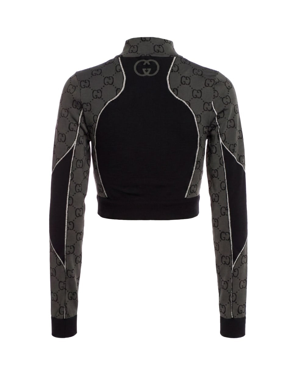 L/S TOP POLYAMIDE JERSEY JACQ BLACK/ORANGE GG