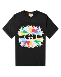S/S T-SHIRT COTTON BLUE/ORANGE