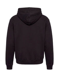 GUCCI BLACK HOODED SWEATSHIRT WITH GREEN AND RED  LOGO STRIPE