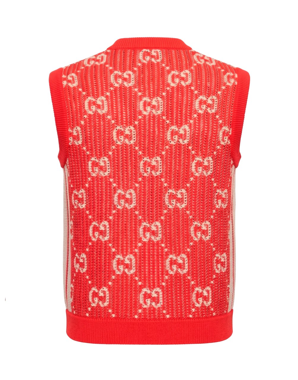 GUCCI GG KNIT VEST RED/WHITE