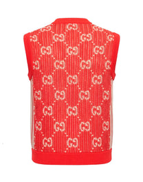 GUCCI GG KNIT VEST RED/WHITE
