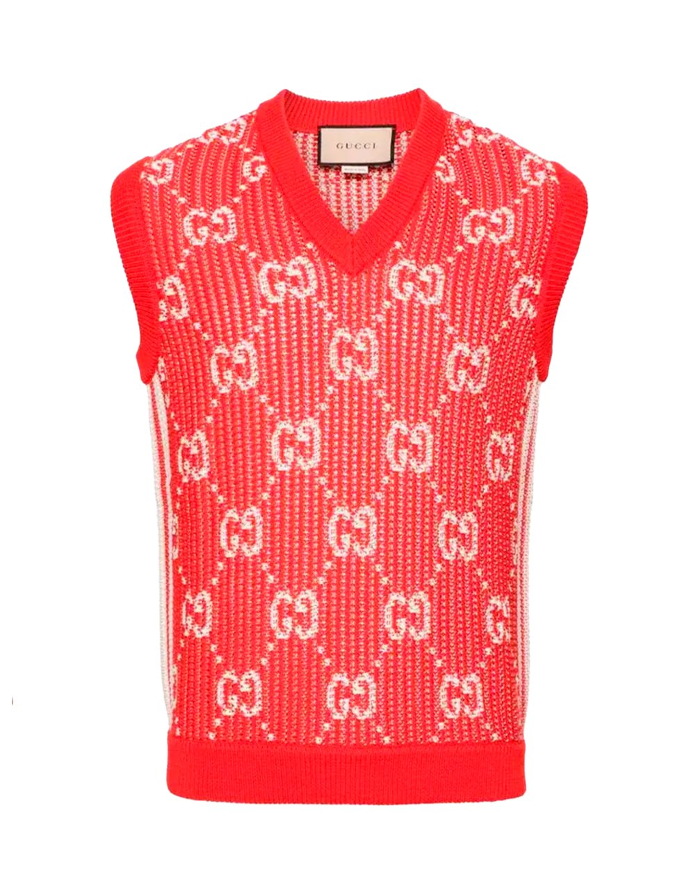 GUCCI GG KNIT VEST RED/WHITE